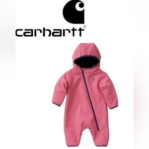 Carhartt Pink Hooded Baby Onesie